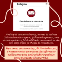 Capa do Episódio: Nosso Instagram foi desabilitado! / Participe do nosso episódio de ano novo!